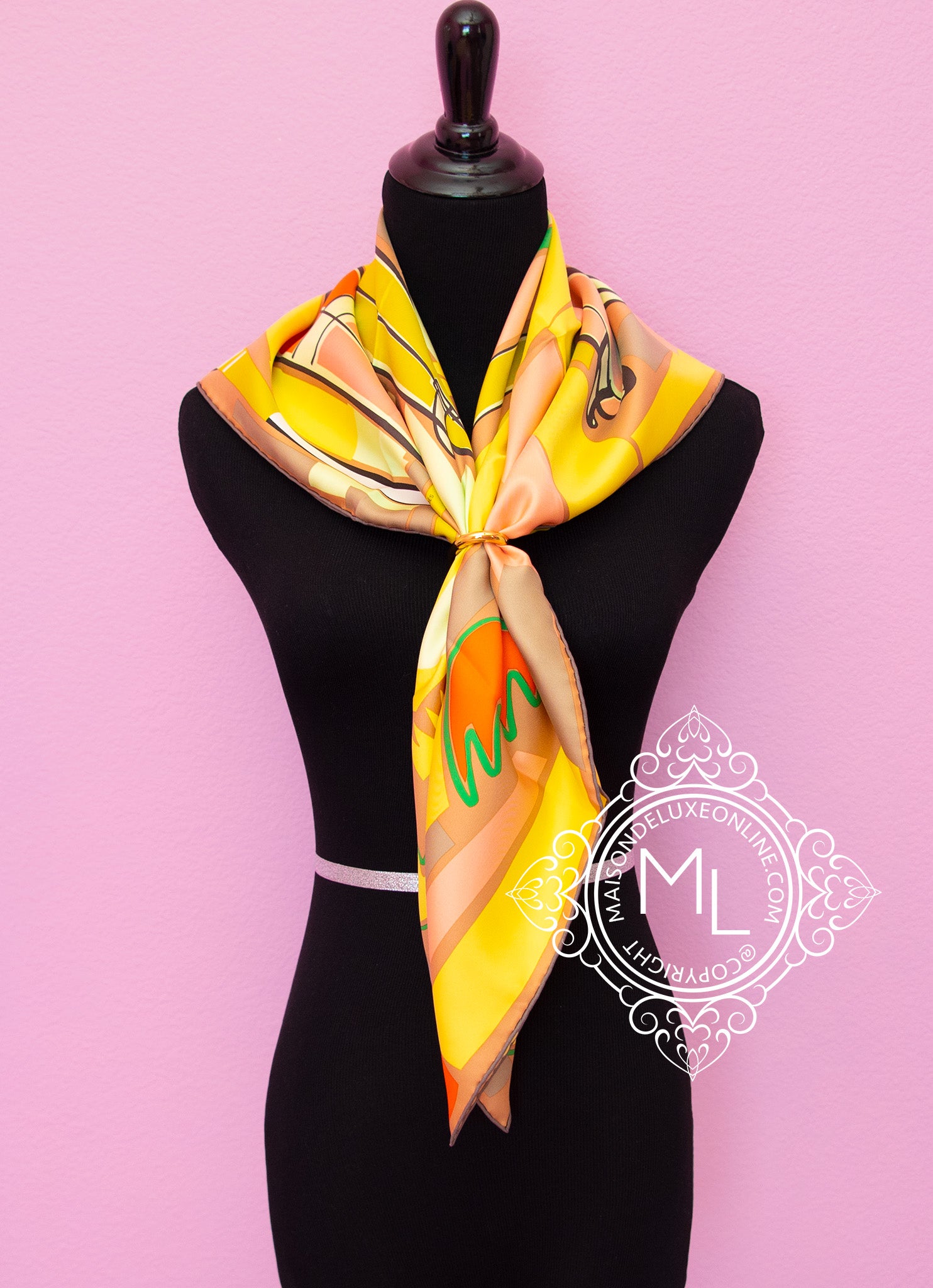 hermes yellow scarf