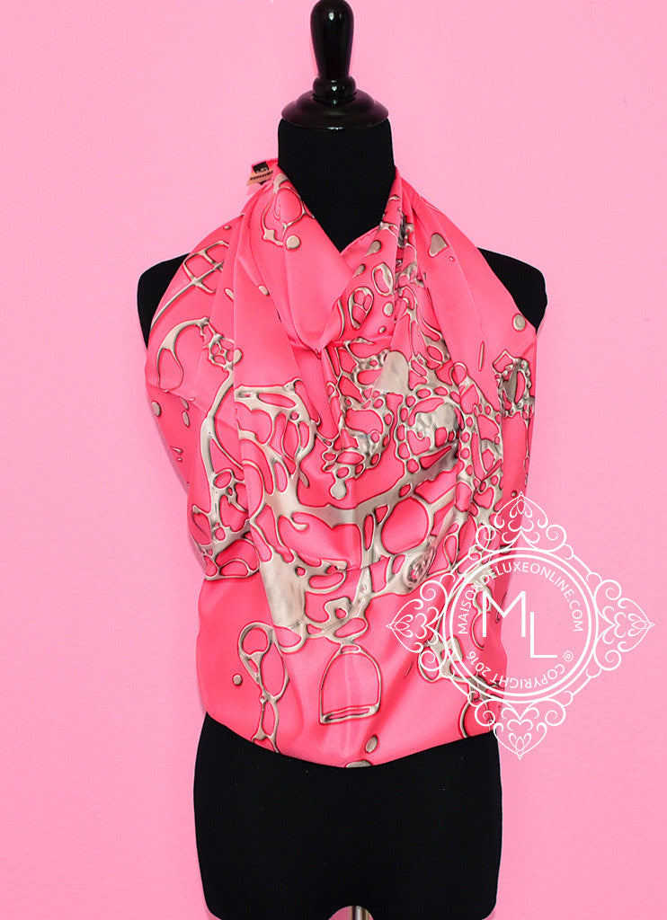 hermes pink scarf