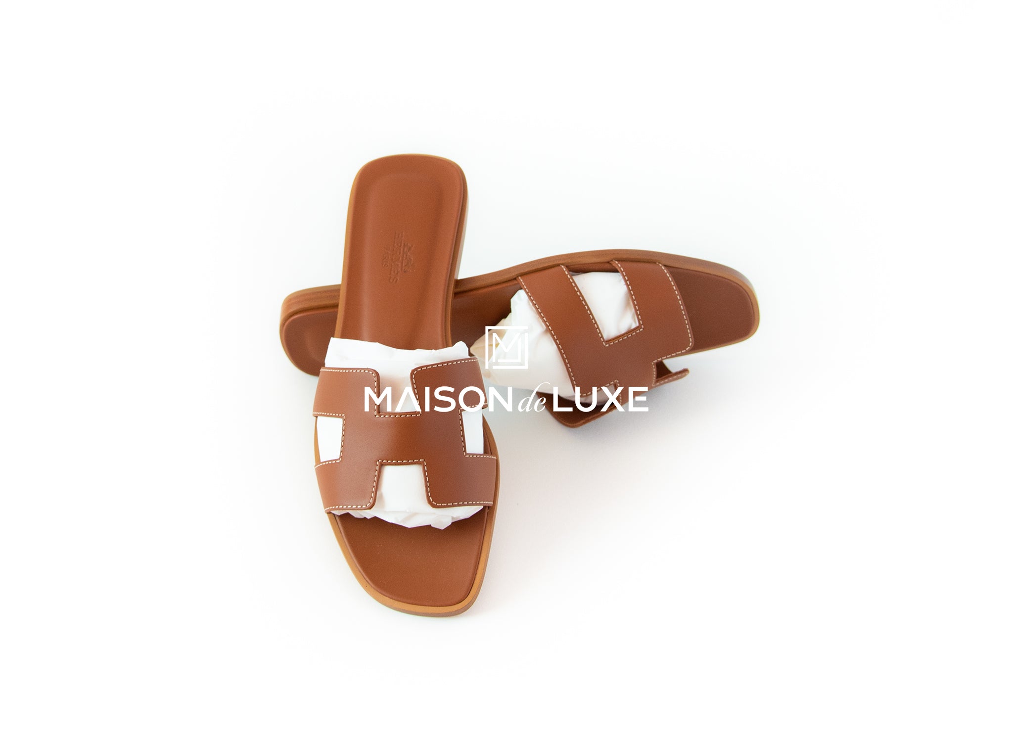 hermes slippers tan