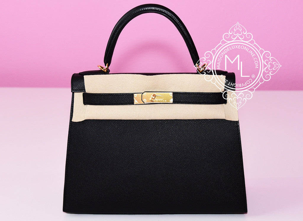 hermes kelly 28 black epsom sellier ghw