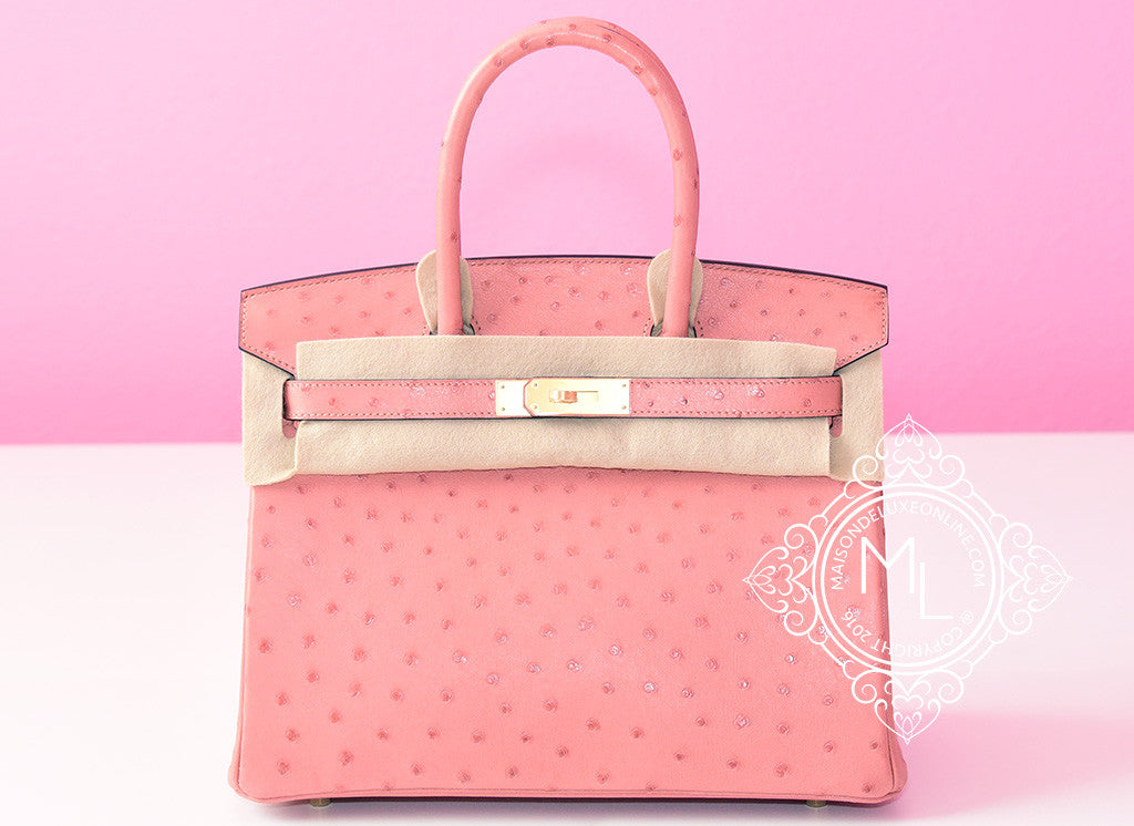 hermes birkin pink ostrich leather