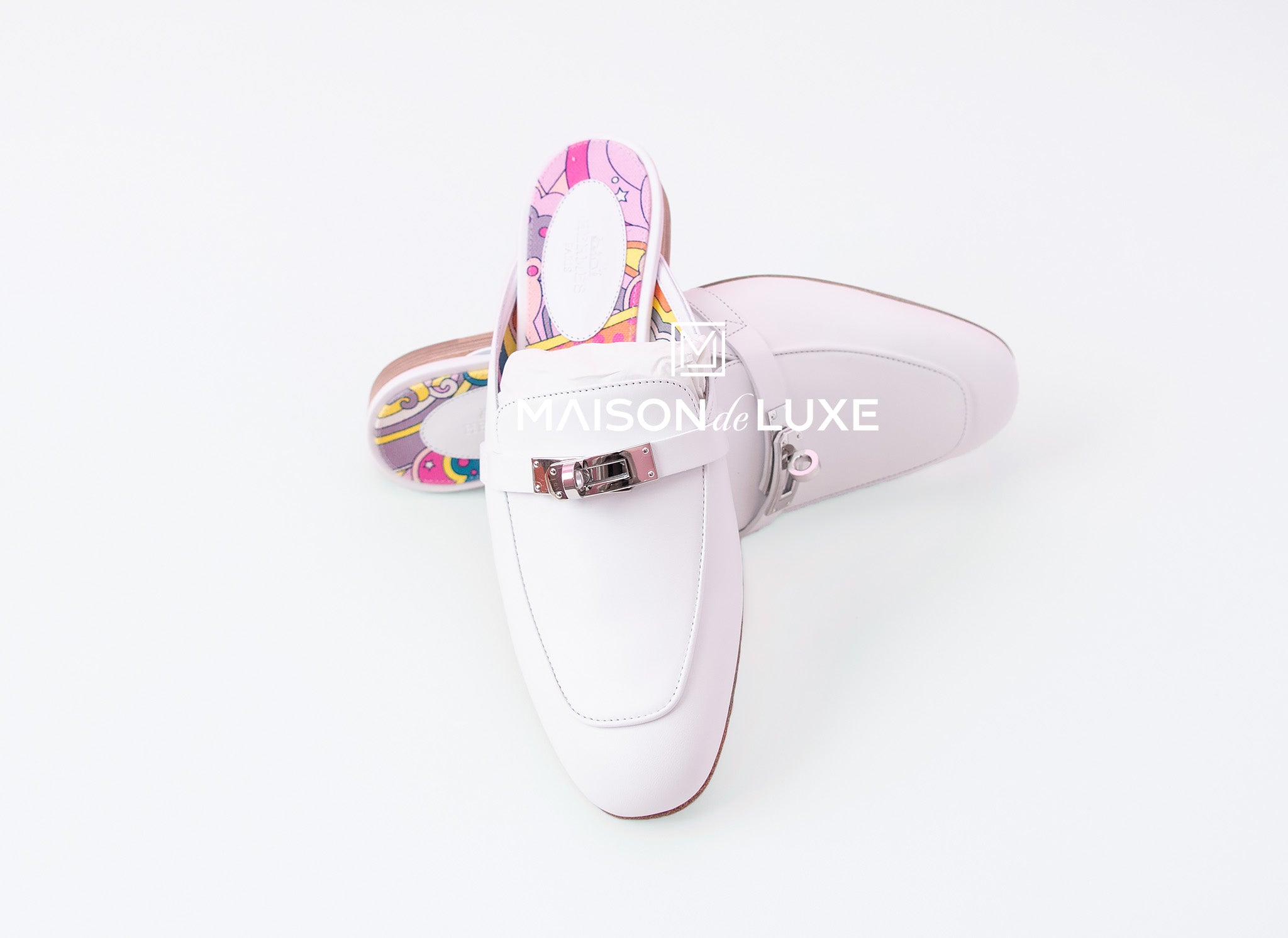 womens white loafer mules