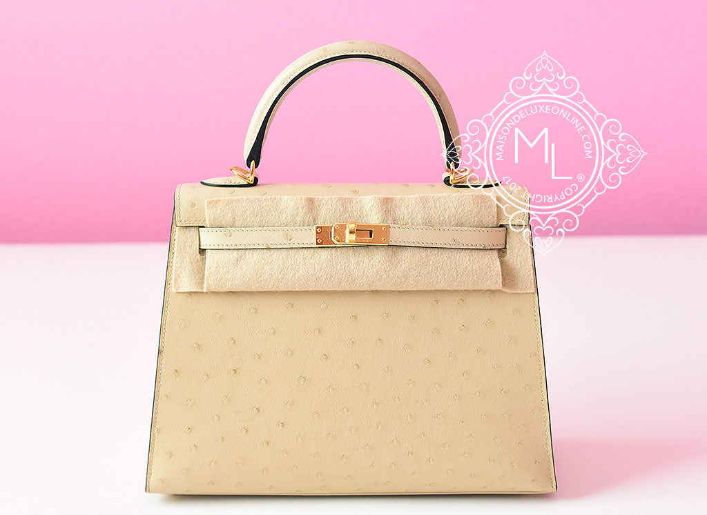 hermes kelly 25 ostrich