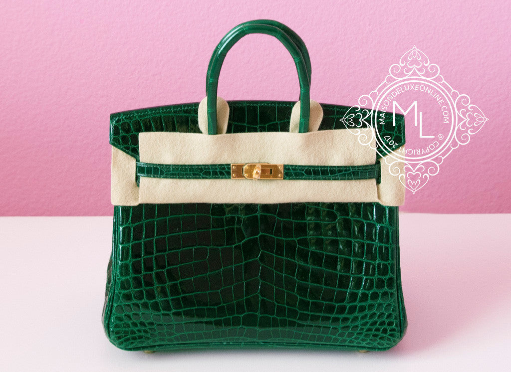 hermes green crocodile bag