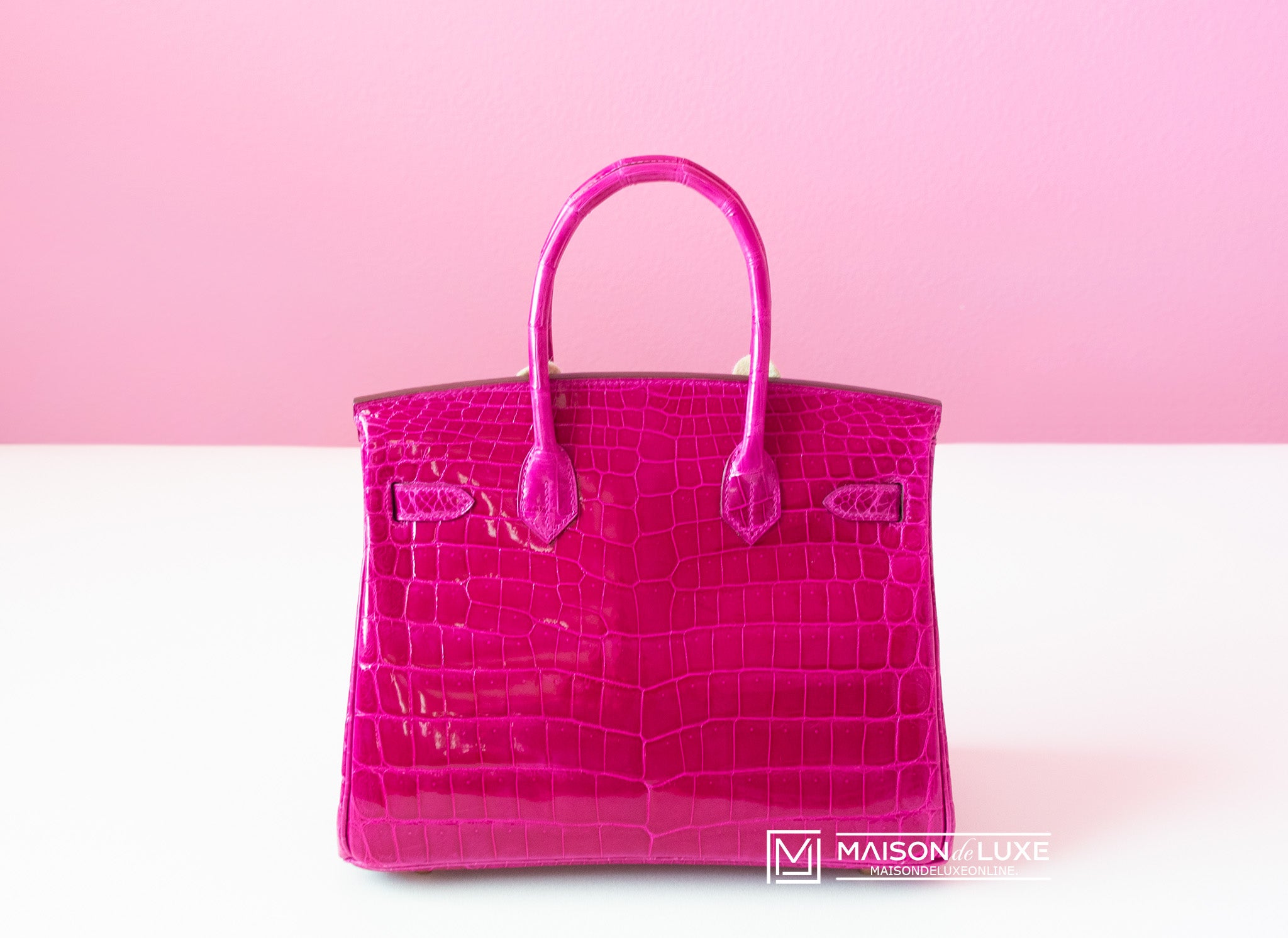 hot pink crocodile hermes birkin bag