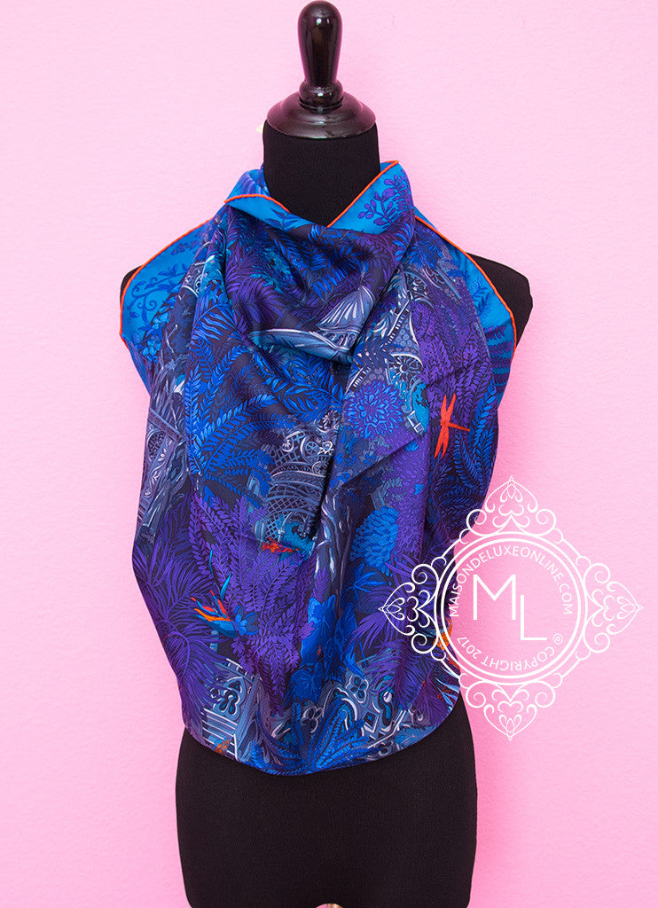 purple hermes scarf