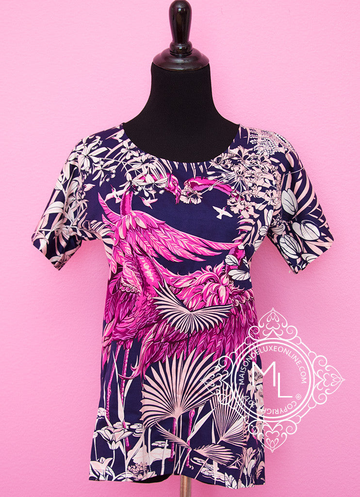 Flamingo Party T-Shirt 34 Small Blouse 