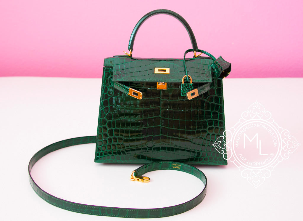 hermes kelly crocodile green