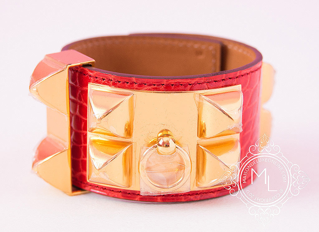 hermes crocodile collier de chien bracelet