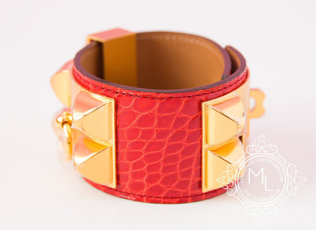 hermes crocodile collier de chien bracelet