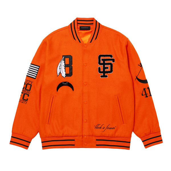 CROSS DRIP VARSITY JACKET BLACK – Black Scale