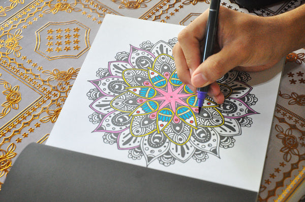 100 mandalas open colored page