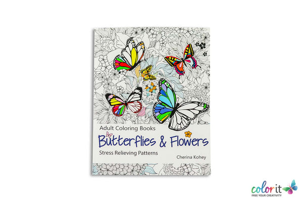 The Wonderful Butterflies and Flowers Coloring Book for Adults: Butterfly Coloring  Book for Adults Relaxation, and Stress Relief - 50 Featuring Unique  (Paperback)