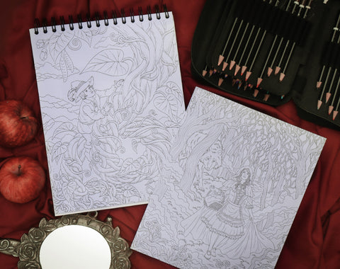 ColorIt Eerie Enchantment: Fairytale Origins Coloring Book for Adults Illustrated By Hasby Mubarok - Hand drawn designs