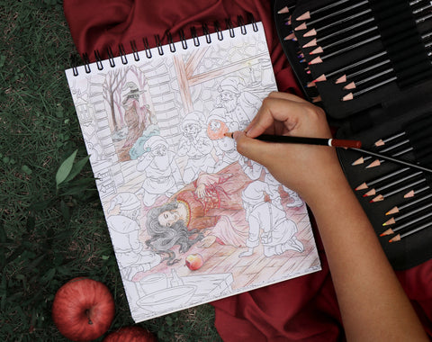ColorIt Eerie Enchantment: Fairytale Origins Coloring Book for Adults Illustrated By Hasby Mubarok - High Quality Paper