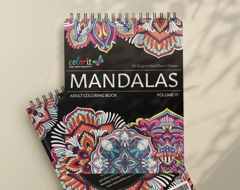 SPIRAL BOUND MANDALA COLORING BOOK - Vol.6: women coloring books