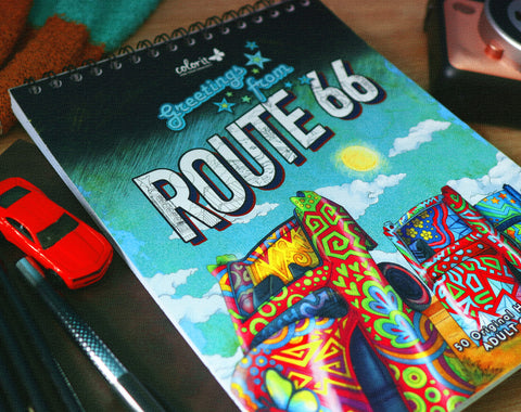 ColorIt Route 66 Adult Coloring Book - Hardback Book Covers