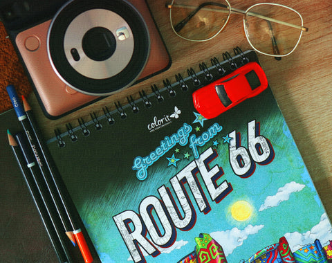 ColorIt Route 66 Adult Coloring Book - Spiral Binding