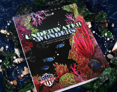 ColorIt Underwater Wonders Adult Coloring Book - Hardback Book Covers