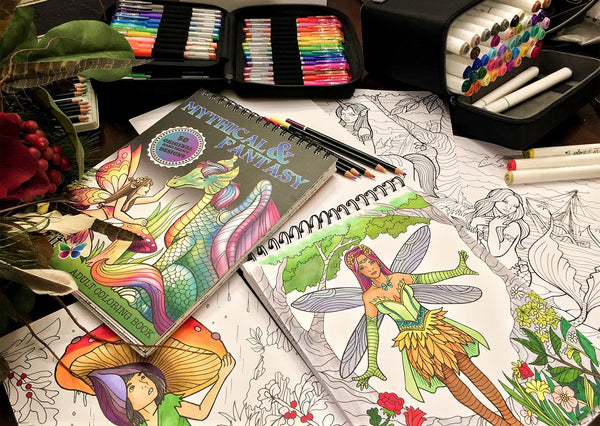 Mythical and Fantasy Adult Coloring Book