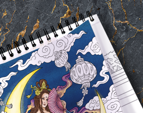 colorit 50 perforated pages moon goddess coloring page