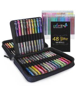 big set of gel pens