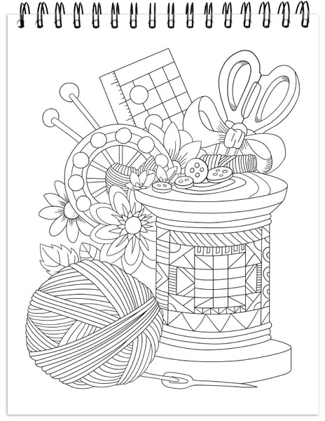 Download Quilts Coloring Book For Adults With Hardback Covers Spiral Binding Colorit