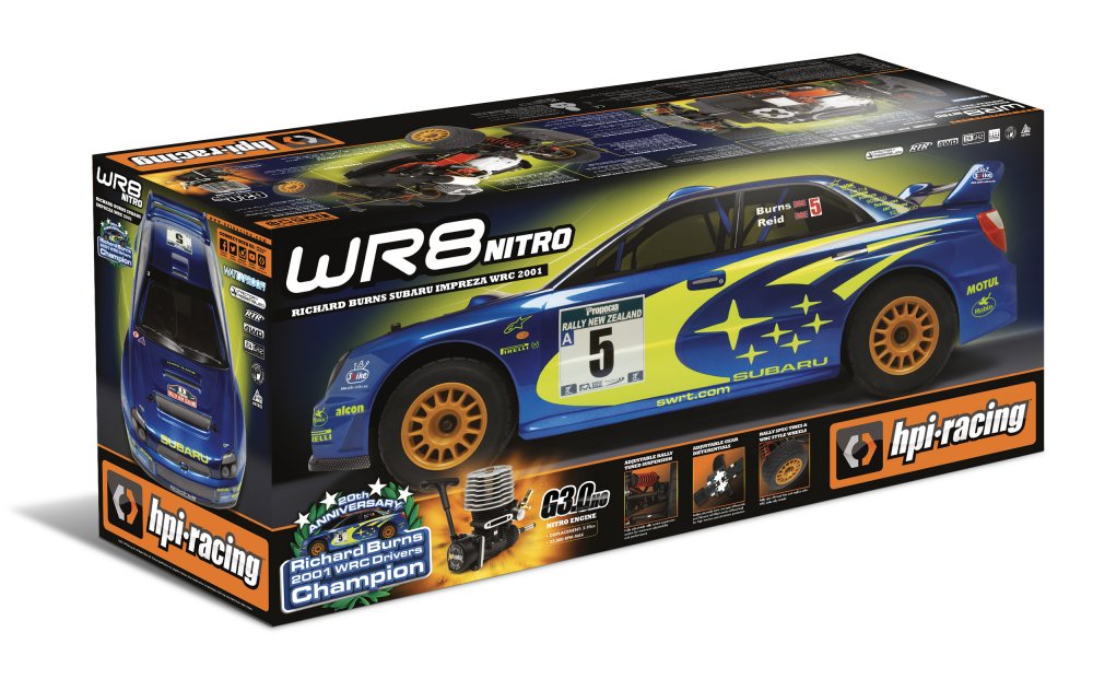 HPI Racing - WR8 Nitro 3.0 2001 WRC Subaru Impreza 1/8 Scale 4WD RTR Rally  Car