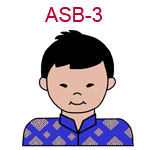 ASB-3 An Asian boy wearing a blue chinese outfit