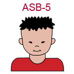 ASB-5 An Asian boy with red shirt and spiky hair