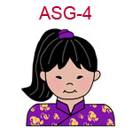 ASG-4 An Asian girl with pony tail wearing a purple Chinese outfit