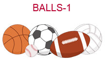 BALLS-1 five sports balls basketball soccer football volleyball baseball