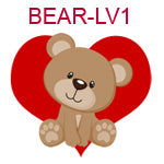 BEAR-LV1 Teddy bear on red heart