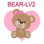 BEAR-LV2 Teddy bear on pink heart