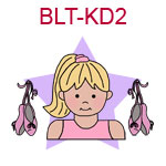 BLT-KD2 Blond fair skinned ballet girl with ballet slippers at her side