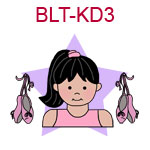 BLT-KD3 Black haired fair skinned ballet girl with ballet slippers at her side