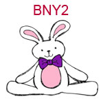 BNY2 White bunny with purple bow