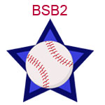 BSB2 A baseball on a blue star background