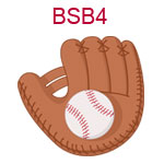 BSB4 Baseball resting in a baseball glove