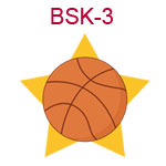 BSK-3 A basketball on a yellow star background
