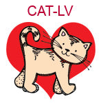 CAT-LV  Tan cat on red heart