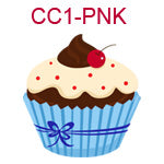 CC1-BLU birthday cupcake with blue wrapper