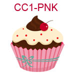 CC1-PNK Birthday cupcake with pink wrapper