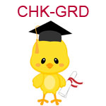 CHK-GRD A yellow chick wearing a graduation cap