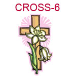 CROSS-6 Cross with flowers pink background
