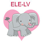ELE-LV Elephant on pink heart