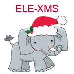 Elephant with santa hat