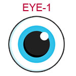 EYE-1  An eyeball black pupil with blue iris