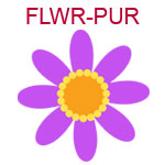 FLWR-PUR Large purple flower with yellow center