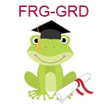 FRG-GRD A green frog wearing a graduation cap with diploma
